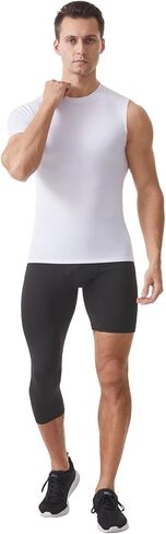 Fashion Compression Shirts for Men 1/2 Single Arm Short Sleeve Athletic Base Layer T Shirt for Workout Basketball in Kuwait