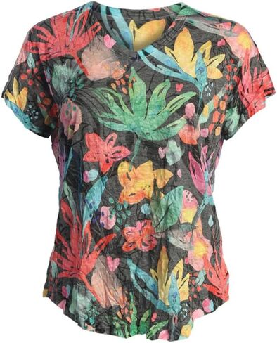 Jess & Jane Rayon Burnout Screded Short Sleeve Top - RC7 in Kuwait