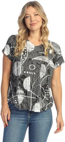 Jess & Jane Rayon Burnout Screded Short Sleeve Top - RC7 in Saudi Arabia