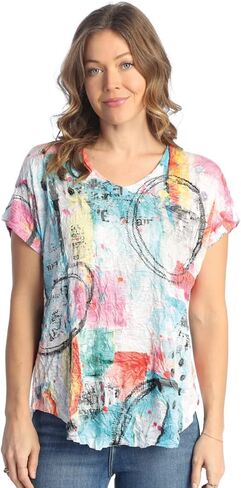 Jess & Jane Rayon Burnout Screded Short Sleeve Top - RC7 in Kuwait