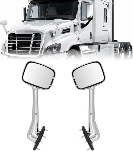 HECASA PAIL PAIN Black Hood Mirror متوافق مع 2008-2017 Freightliner Cascadia ، غطاء غطاء مرايا هود ، شاحنات يدوية بيك آب ، يسار السائق وزوج جانبي للركاب ، أسود+واضح in Kuwait