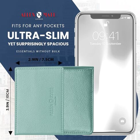 ALLEN & MATE Genuine Leather Bus Pass Travel Card Holder/Driving License Oyster, Minimalist Wallet Credit Card Holder (Brown Premium) in Kuwait