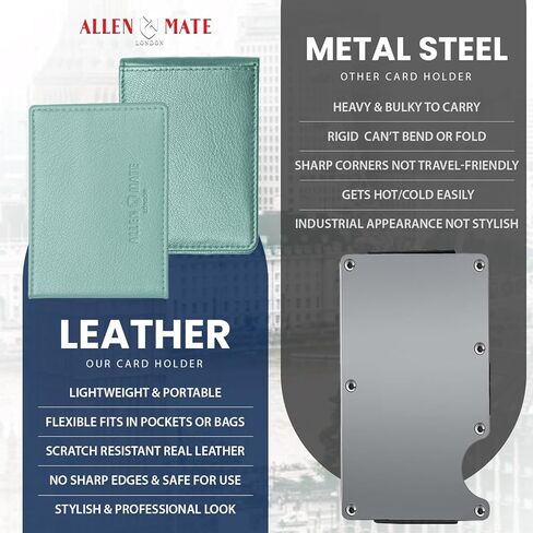 ALLEN & MATE Genuine Leather Bus Pass Travel Card Holder/Driving License Oyster, Minimalist Wallet Credit Card Holder (Brown Premium) in Kuwait