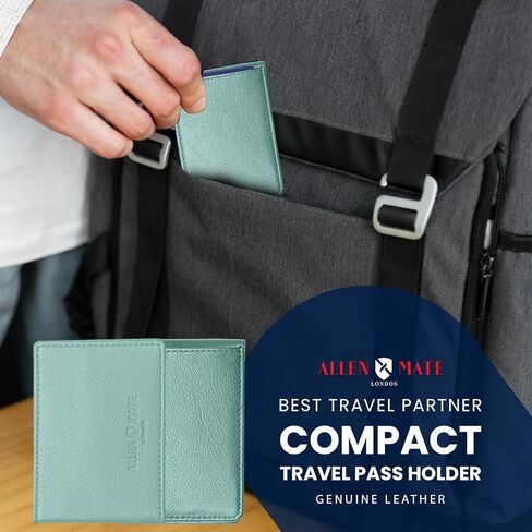 ALLEN & MATE Genuine Leather Bus Pass Travel Card Holder/Driving License Oyster, Minimalist Wallet Credit Card Holder (Brown Premium) in Kuwait