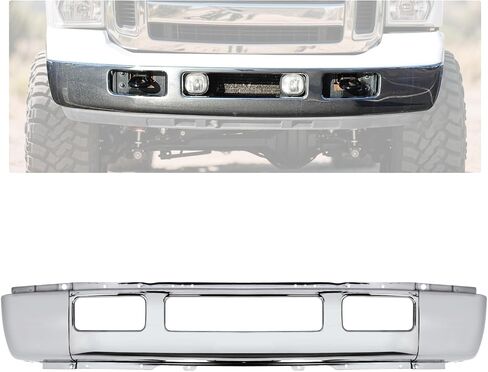 KUAFU Front Bumper Face Bar Compatible with 2005-2007 Ford F-250 F-350 Excursion Super Duty Replacement for 5C3Z17757BA FO1002392 Steel Chrome Silvery in Saudi Arabia