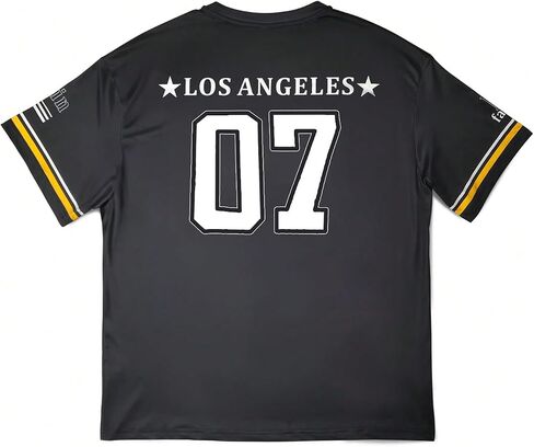 Floerns Men's Jersey Letter Print Graphic Oversized T Shirt Short Sleeve Crewneck Casual Football Jersey Shirts in Saudi Arabia