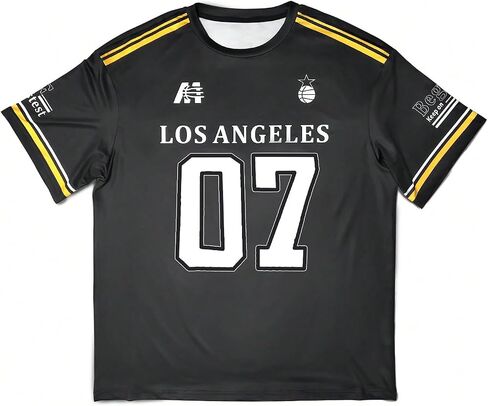 Floerns Men's Jersey Letter Print Graphic Oversized T Shirt Short Sleeve Crewneck Casual Football Jersey Shirts in Saudi Arabia