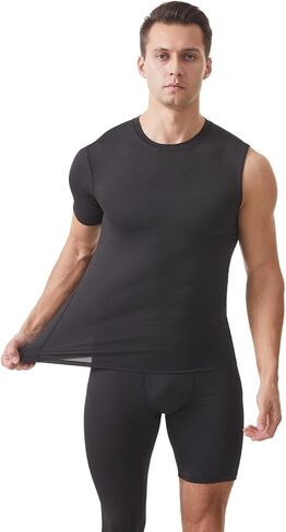Fashion Compression Shirts for Men 1/2 Single Arm Short Sleeve Athletic Base Layer T Shirt for Workout Basketball in Saudi Arabia