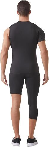 Fashion Compression Shirts for Men 1/2 Single Arm Short Sleeve Athletic Base Layer T Shirt for Workout Basketball in Saudi Arabia