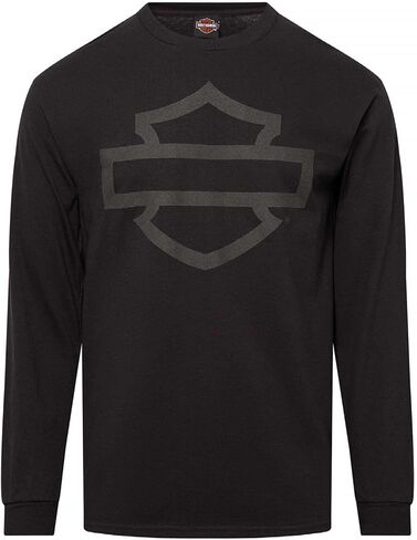 Harley-Davidson Men's Open Bar & Shield Long Sleeve Crew-Neck Shirt, Black in Saudi Arabia