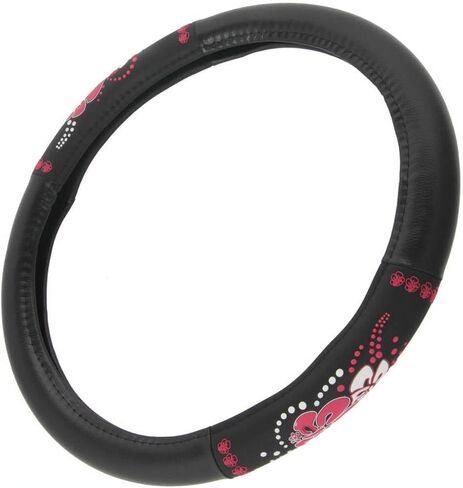 BDK Red Hawaiian Car Steering Wheel Cover - Durable Rubber Backing Protects Steering Wheel (Red Hawaiian Hibiscus) in Saudi Arabia
