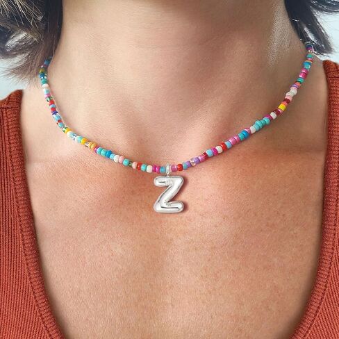 Vriua قلادة أولية ملونة للنساء - قلادة فقاعة مصنوعة يدويًا قلادة بذيئة لطيفة شاطئية بوهو للنساء قلادة قلادة المجوهرات العصرية in Kuwait