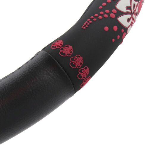 BDK Red Hawaiian Car Steering Wheel Cover - Durable Rubber Backing Protects Steering Wheel (Red Hawaiian Hibiscus) in Saudi Arabia
