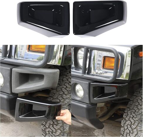 يدوم الزاوية الأمامية البديل المتوافق مع Hummer H2 2003-2009 SUV SUT ، ABS Pront Corner Corner Cover Cover Cover Cover ، 2pcs (Silver Bright) in Kuwait