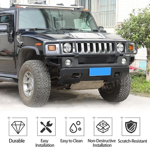 يدوم الزاوية الأمامية البديل المتوافق مع Hummer H2 2003-2009 SUV SUT ، ABS Pront Corner Corner Cover Cover Cover Cover ، 2pcs (Silver Bright) in Kuwait