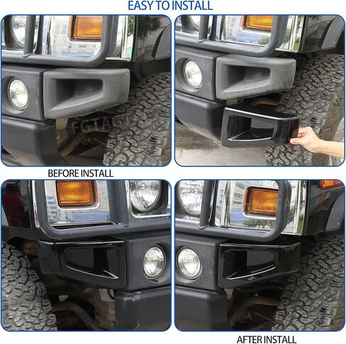 يدوم الزاوية الأمامية البديل المتوافق مع Hummer H2 2003-2009 SUV SUT ، ABS Pront Corner Corner Cover Cover Cover Cover ، 2pcs (Silver Bright) in Kuwait