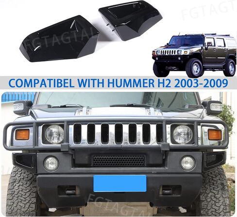 يدوم الزاوية الأمامية البديل المتوافق مع Hummer H2 2003-2009 SUV SUT ، ABS Pront Corner Corner Cover Cover Cover Cover ، 2pcs (Silver Bright) in Kuwait