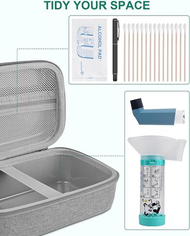 Asthma Inhaler Case Portable Nebulizer and Spacer Storage for Kids and Adults - Travel Carrying Case for Masks, Inhaler Holder in Kuwait
