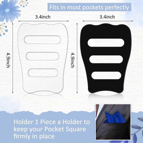 Blosssound Clear Invisible Pocket Square حامل للرجال السود جيب مربع إكسسوارات التكس للرجال سترات in Kuwait