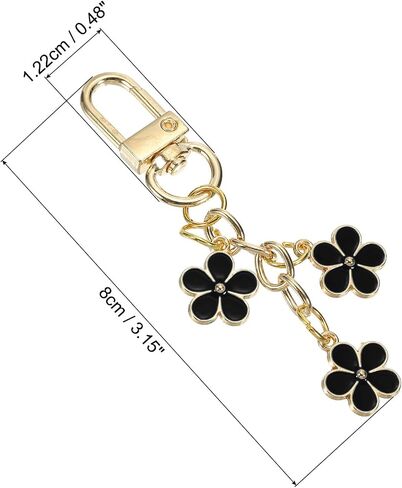 PATIKIL Flower Keychain Charm, Cute Enameled Keychain Floral Keyring Pendant with Snap Hook for Women Gifts Purse Handbag in Saudi Arabia