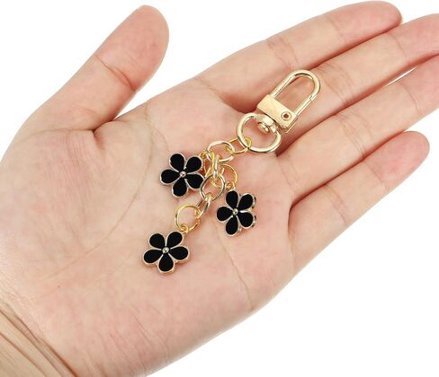 PATIKIL Flower Keychain Charm, Cute Enameled Keychain Floral Keyring Pendant with Snap Hook for Women Gifts Purse Handbag in Saudi Arabia