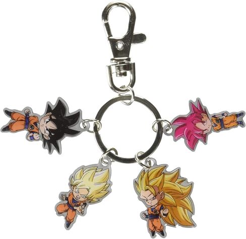 Great Eastern Entertainment GE-85456 Dragon Ball Super: SD Four Goku Metal Charm Charm keychain in Saudi Arabia
