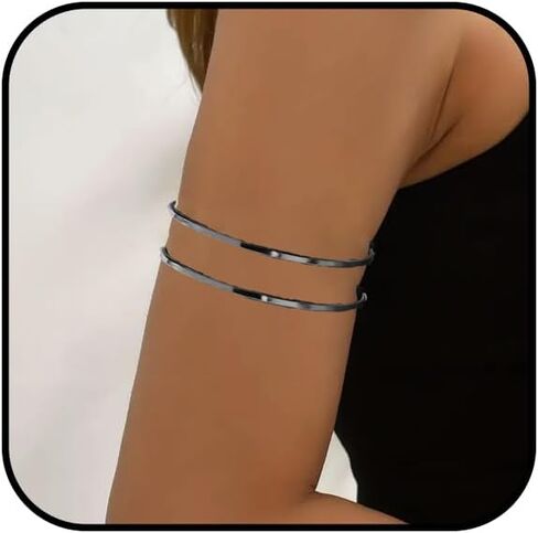 Arm Cuff Bracelet for Women Gold Arm Cuff Upper Arm Layered Cuff Bangle Bracelet Minimalist Armband Stackable Jewelry for Summer Beach in Saudi Arabia