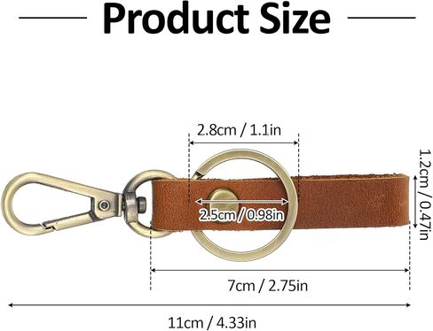 سلسلة مفاتيح جلدية أصلية ، مفاتيح جلدية مع حزام حلقة مقطع Metal Key Holder طبقة البقر اليدوية المصنوعة يدويًا لمفاتيح الهدايا in Saudi Arabia