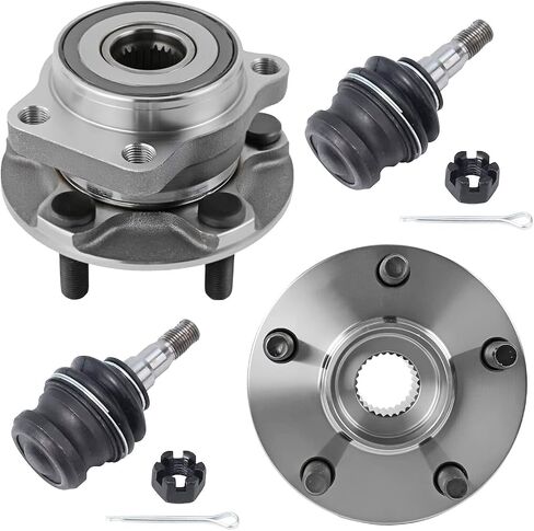 Detroit Axle - AWD Front Wheel Bearing Hubs Kit for Subaru Forester Impreza XV Crosstrek, 2 Wheel Bearing Hubs Assembly 2 Lower Ball Joints Replacement in Saudi Arabia