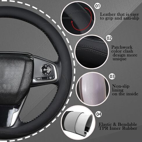 XL Size 16.5-17 Inch Steering Wheel Cover for Car, Van, Fits RV, Semi, Truck, Trailer, Bus, Big Rig Trucker, Classic Cars, Faux Leather Steering Wheel Grip Anti-Slip Design (Pink) in Kuwait