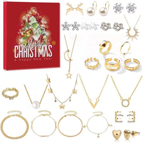 FTKV Christmas Jewellery Blind Box - | Women's Necklace Sets | Personalised Jewellery Boxes | Christmas Gifts | Brithday Gifts-(SDT081-2) in Saudi Arabia