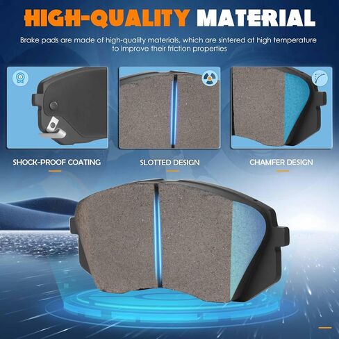 4PCS Front Ceramic Brake Pads Compatible with Hyundai Sonata 2015-2019 for Kona Electric 2019-2023 Kia Optima 2016-2020 in Saudi Arabia