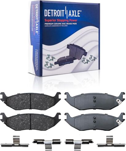 Detroit Axle - Rear Brake Pads for 2004-2006 Dodge Durango 2002-2006 Ram 1500, Ceramic Brake Pads with Hardware Replacement in Saudi Arabia