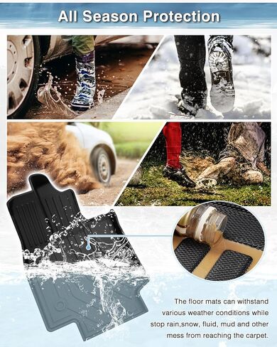 Floor Mats Custom for Kia NIRO EV 2022 2021 2020 2019 All Weather Protection TPE Heavy Duty Non-Slip Automotive Floor Liners Fits Front & 2nd Row Full Set NIRO EV Accessories in Saudi Arabia