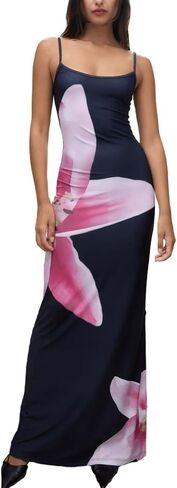 نساء الصيف الفساتين الأزهار غير الرسمية السباغيتي حزام bodycon maxi فستان الشاطئ الأنيقة حفلات طويلة الفساتين الطويلة in Kuwait