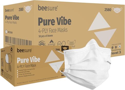 BeeSure Vibe Face Masks, Glamorous Pink (Pack of 50) in Kuwait