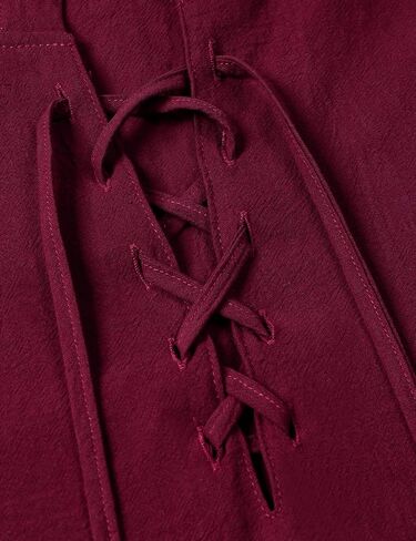 Men's Pure Cotton Retro Style Lace Up Hooded Shirts for Renaissance Pirate Viking Medieval Costume in Kuwait