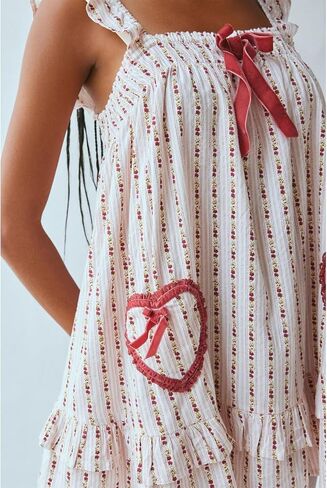 HOXIJIA Women Cute Floral Printed Mini Dress Sleeveless Bow Front Loose Ruffled Short Dress Summer Gingham Babydoll One Piece in Saudi Arabia