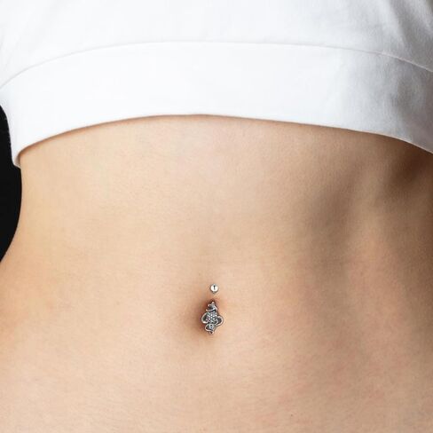 HZMAN Belly Button Rings for Women 14G Surgical Steel Belly Rings Gothic Skull Belly Rings Navel Piercing Jewelry in Saudi Arabia
