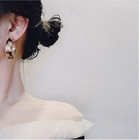 Leopard C-Shaped Acrylic Earrings. Bohemian Geometry Resin Hoop Earring Tortoise Shell Stud Earrings for Women Statement Earring in Saudi Arabia