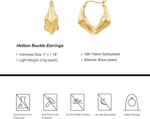 أقراط طوق ذهبية 18K للنساء الأقراط الإبداعية والذهبية الذهب أقراط مكتنزة للنساء in Kuwait