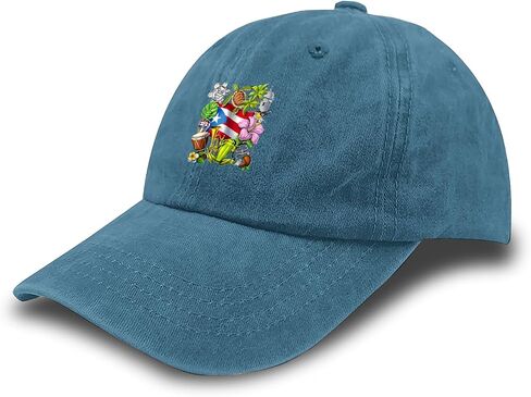 Made in US Boricua Coqui Frog Taino Puerto Rico Puerto Rican Flag Hats Cotton Washed 2 Baseball Caps in Saudi Arabia