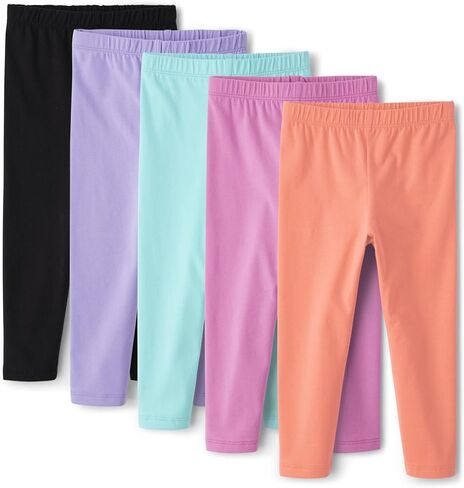 The Children's Place,Girls,Assorted Everyday Capri Leggings,Solid Multicolor 5-Pack,Small in Saudi Arabia