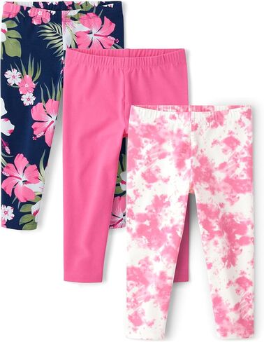 The Children's Place,Girls,Assorted Everyday Capri Leggings,Solid Multicolor 5-Pack,Small in Saudi Arabia
