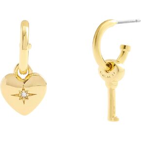 COACH Women's Signature Heart & Key Charm Huggie Earrings in Saudi Arabia