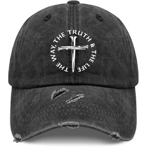 I Can't But I Know A Jesuss Cross Funny Christian Hat for Womens Washed Distressed Baseball Caps Vintage Washed Hiking Hat Breathable in Saudi Arabia