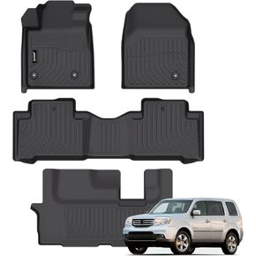 سجادات أرضية Jenofa لسيارة Dodge Journey 2011-2020، بطانة أرضية مقاومة للماء لجميع الأحوال الجوية، حماية عالية الحواف، سجادة سيارة مخصصة مناسبة للرحلة من المطاط TPE المتين لملحقات Dodge Journey باللون الأسود in Kuwait