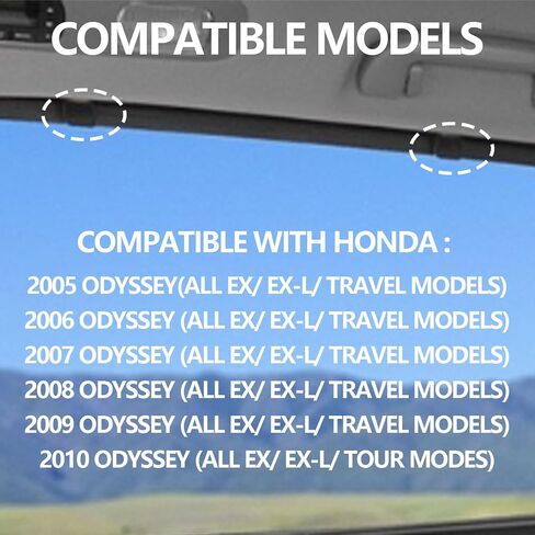 6pcs sunshade hook ablips ، متوافق مع 2005-2010 هوندا أوديسي ، استبدل OEM: 83-715-SHJ-A21ZA ، 83715-SHJ-A21ZA (أسود) in Saudi Arabia