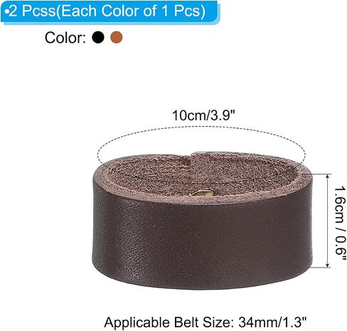 PATIKIL Leather Loop Keeper, 2 Pcs Leather Loops Belt Keeper Loops Retainer Straps Replacement for 1.3 Inch Wide Belts/Straps, Black/Earthy Yellow in Saudi Arabia