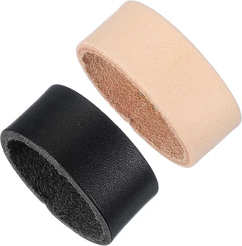 PATIKIL Leather Loop Keeper, 2 Pcs Leather Loops Belt Keeper Loops Retainer Straps Replacement for 1.3 Inch Wide Belts/Straps, Black/Earthy Yellow in Saudi Arabia